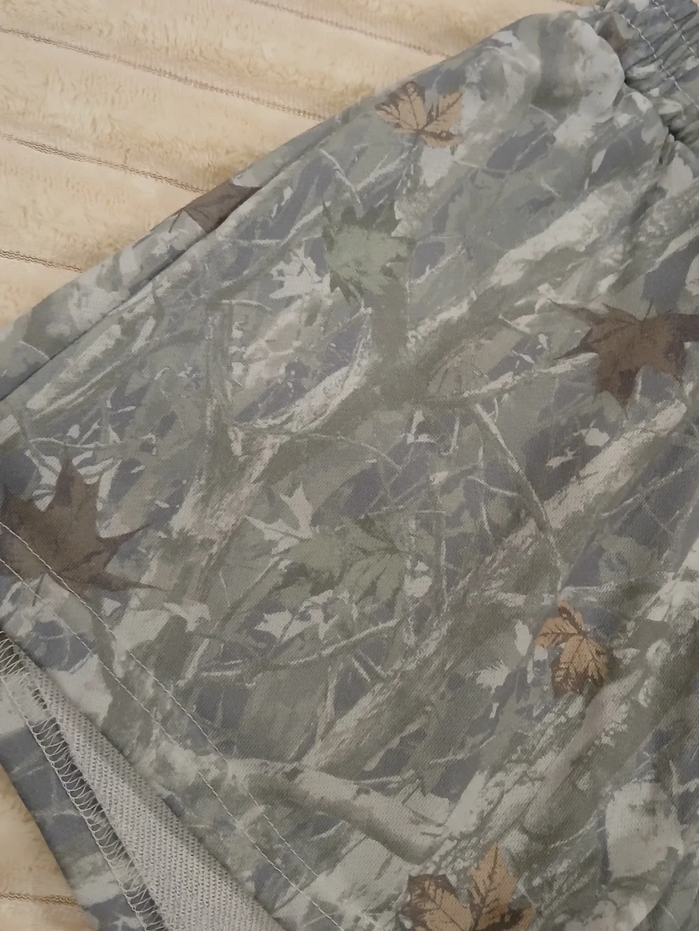 Women’s Gray Camouflage Athletic Shorts with Elastic Waist